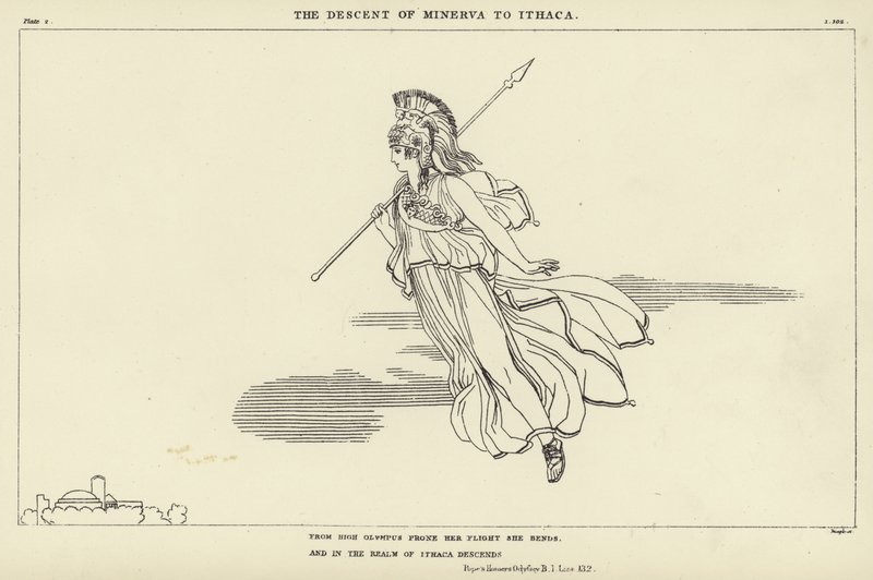 Minervas nedstigning till Ithaca av John Flaxman