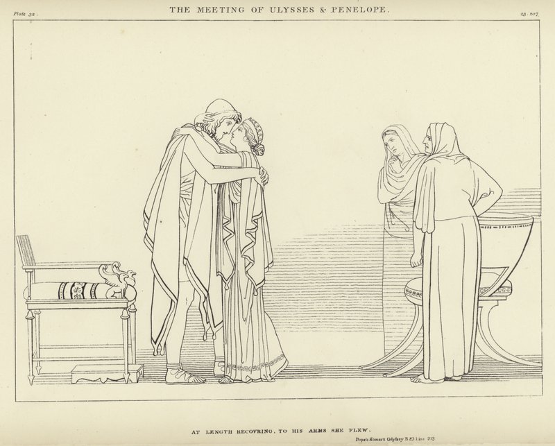 Mötet mellan Ulysses och Penelope av John Flaxman