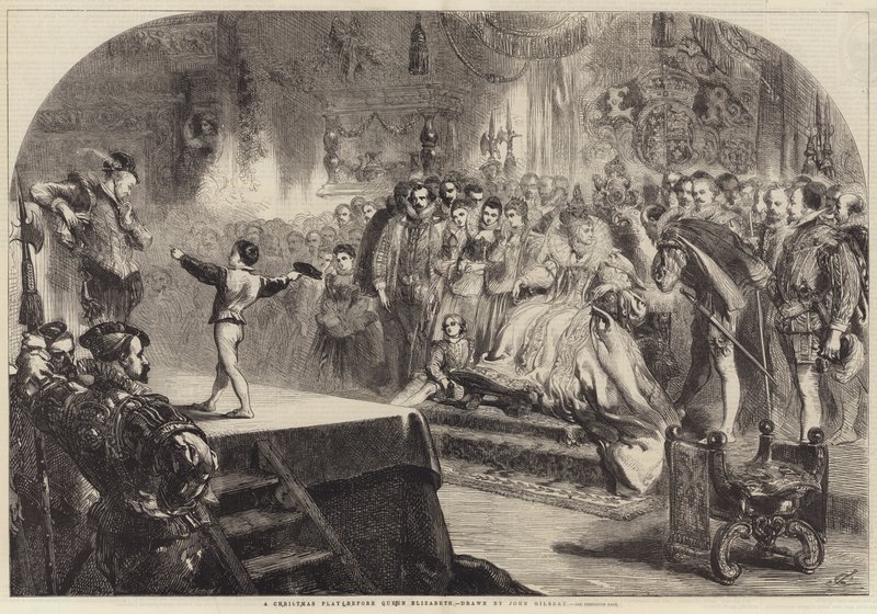 En julspel inför drottning Elizabeth av John Gilbert