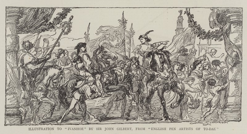 Illustration till Ivanhoe av John Gilbert