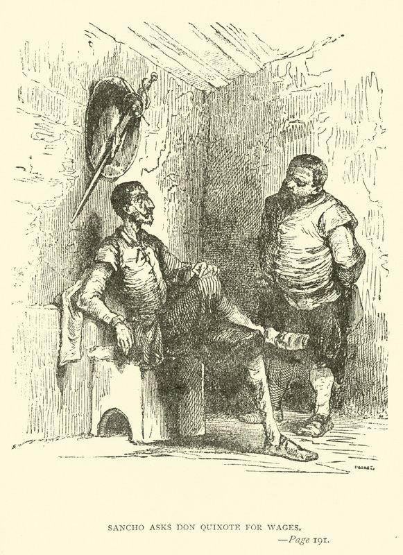 Sancho ber Don Quijote om lön av John Gilbert