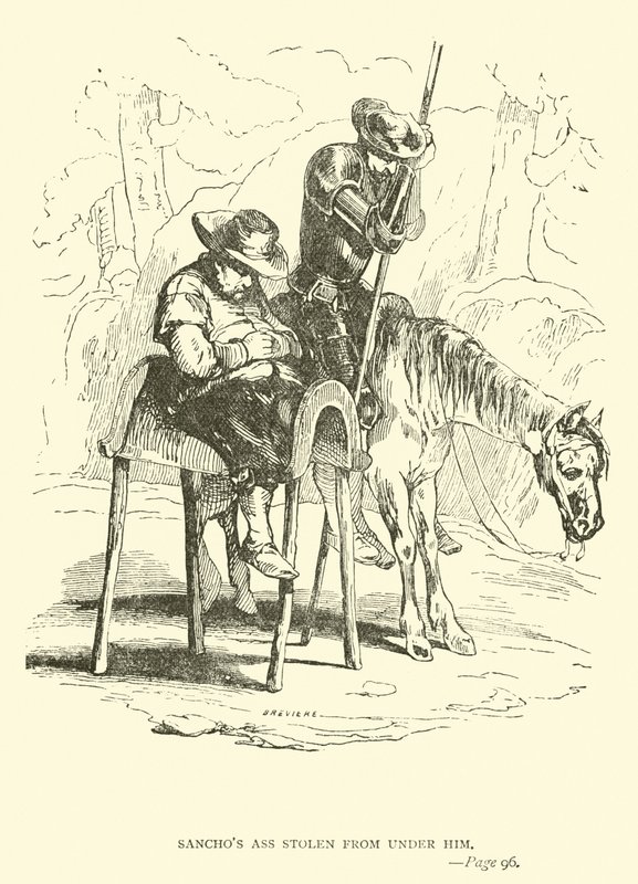 Sancho får sin röv stulen under sig. av John Gilbert