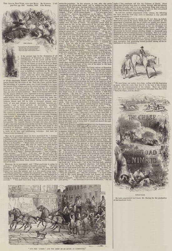 Jakten, gräsmattan och vägen, av Nimrod av John Gilbert
