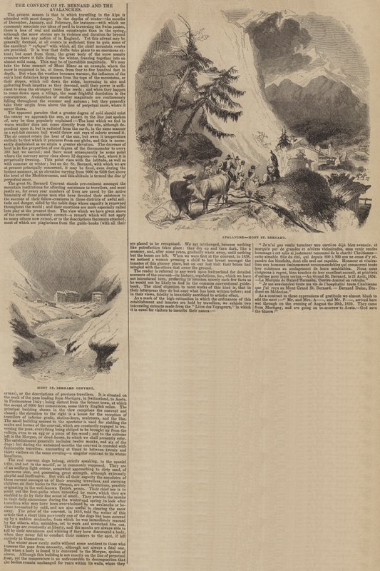 Bernhardsklostret och lavinerna av John Gilbert