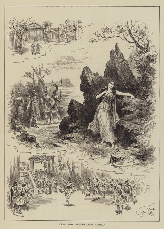 Scener ur Gounods opera Sapho av John Jellicoe