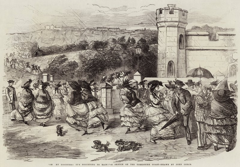 Åh herre gud! Det börjar regna!, A Sketch on the Yorkshire Coast av John Leech