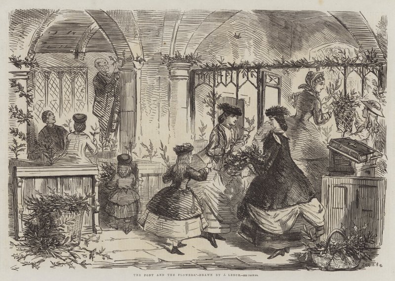 Teckensnittet och blommorna av John Leech