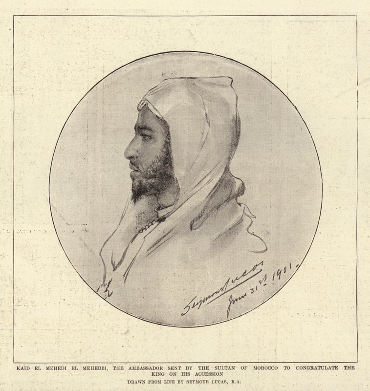 Kaid El Mehedi El Mehebbi, ambassadören utsänd av sultanen av Marocko för att gratulera kungen till hans anslutning av John Seymour Lucas