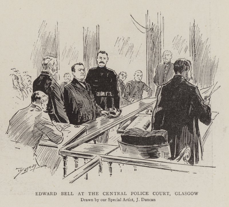 Edward Bell vid Central Police Court, Glasgow av after John Duncan