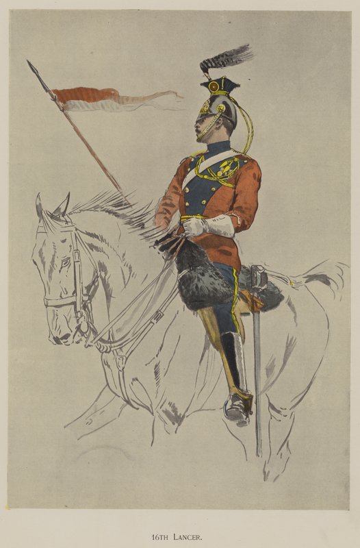 16th Lancer (färg litho) av John (after) Charlton