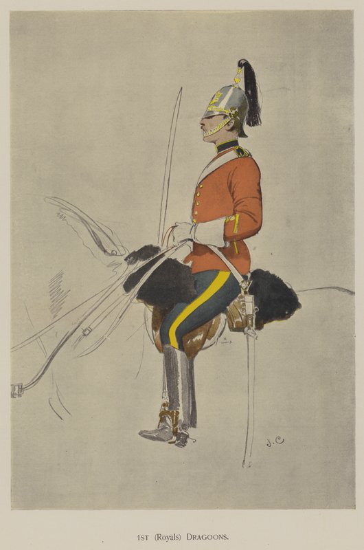 1st Royals Dragons (färg litho) av John (after) Charlton