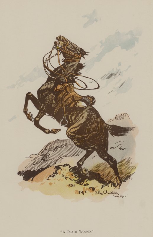 A Death Wound (färg litho) av John (after) Charlton