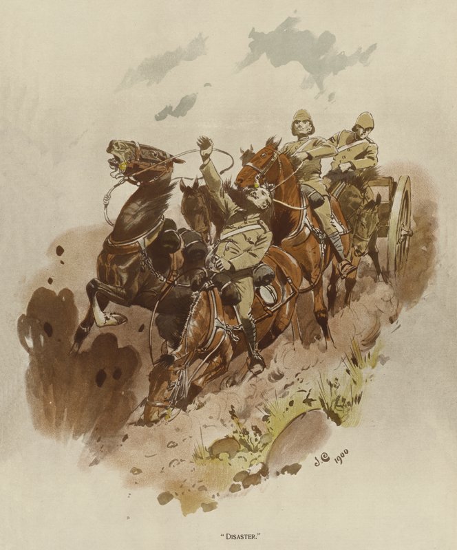 Katastrof (färg litho) av John (after) Charlton
