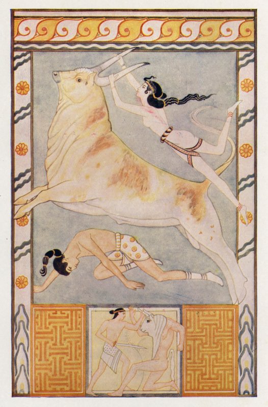 The Bull-Baiters (färglitografi) av John (after) Duncan