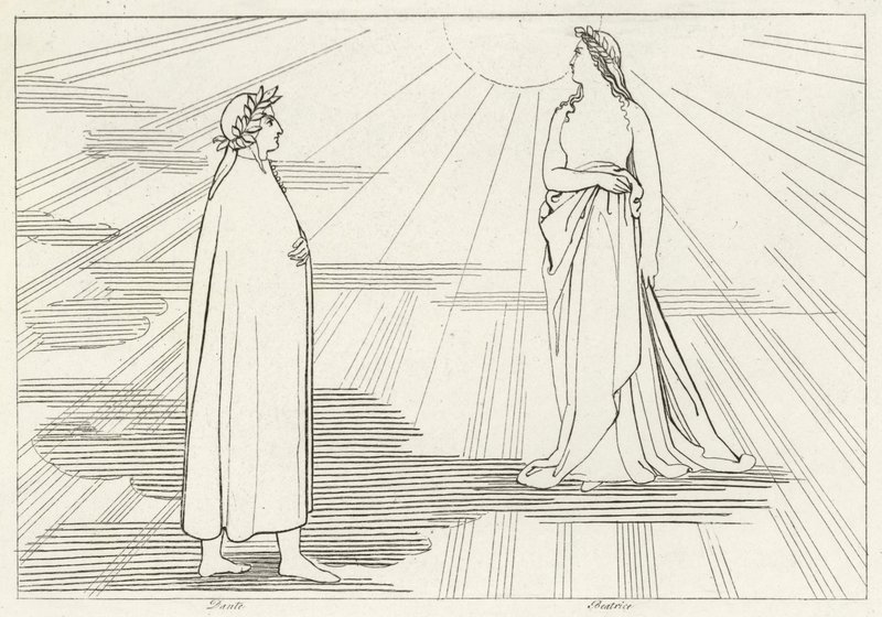 Ascent to the First Heaven, Paradise, Canto 1 (gravyr) av John (after) Flaxman