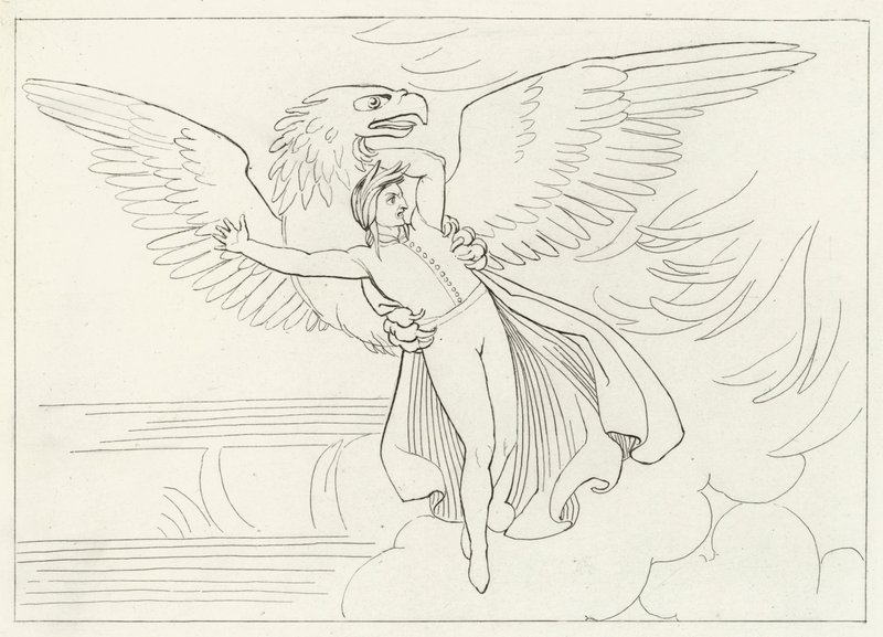 Dantes dröm, skärselden, Canto 9 (gravyr) av John (after) Flaxman