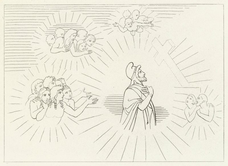 Heavenly Splendours, Paradise, Canto 20 (gravyr) av John (after) Flaxman