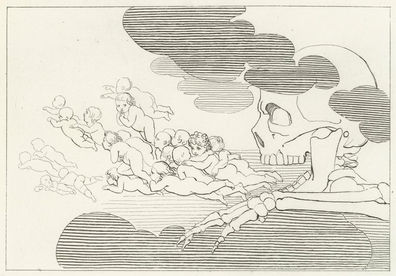 Limbo, skärselden, Canto 7 (gravyr) av John (after) Flaxman