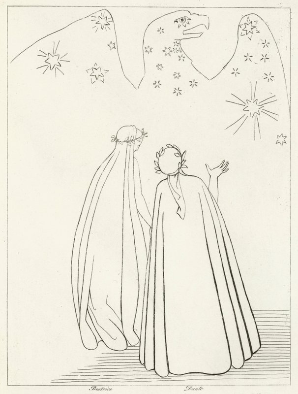 The Celestial Eagle, Paradise, Canto 19 (gravyr) av John (after) Flaxman
