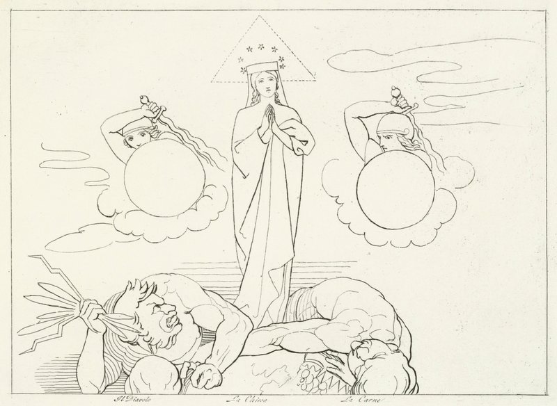 The Church Militant, Paradise, Canto 25 (gravyr) av John (after) Flaxman