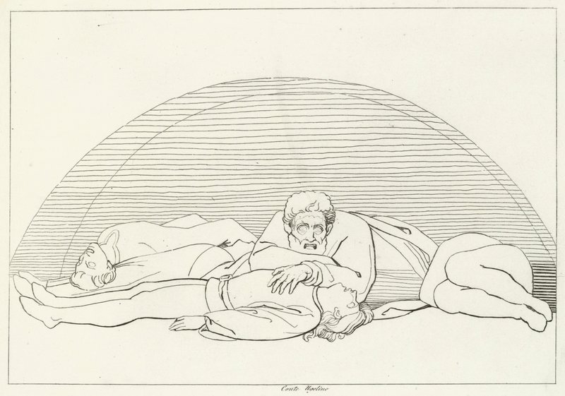 Ugolinos död, Inferno, Canto 33 (gravyr) av John (after) Flaxman