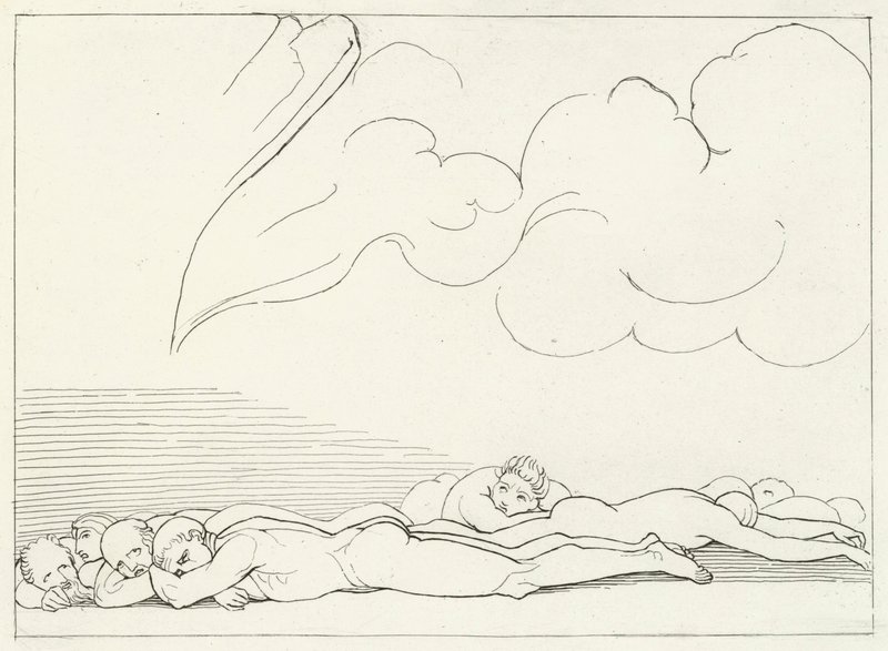 Jordbävningen, skärselden, Canto 20 (gravyr) av John (after) Flaxman
