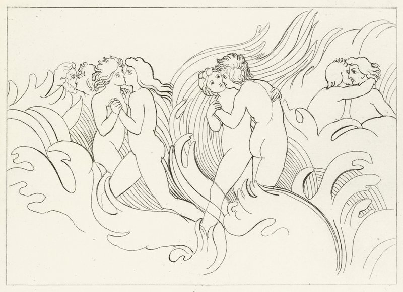 The Fiery Doom, skärselden, Canto 26 (gravyr) av John (after) Flaxman