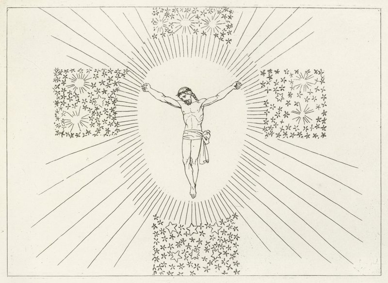 The Glorious Cross, Paradise, Canto 14 (gravyr) av John (after) Flaxman