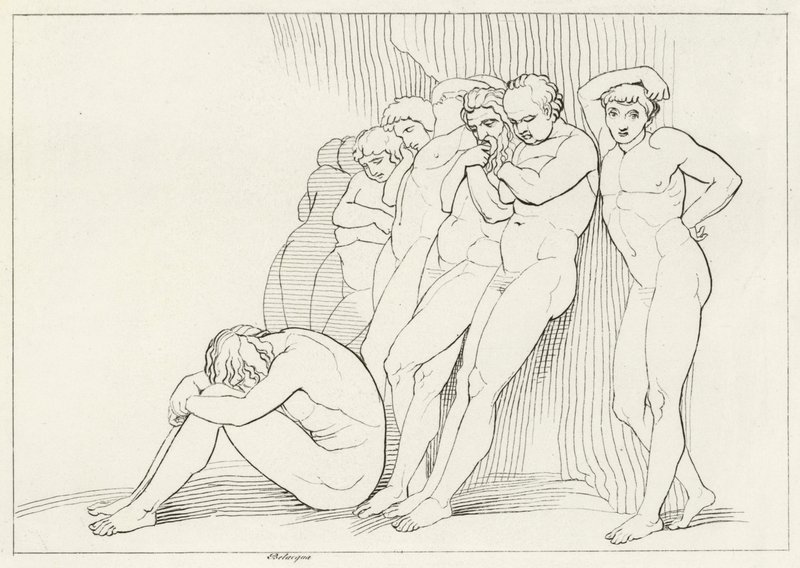 The Negligent, Purgatory, Canto 4 (gravyr) av John (after) Flaxman