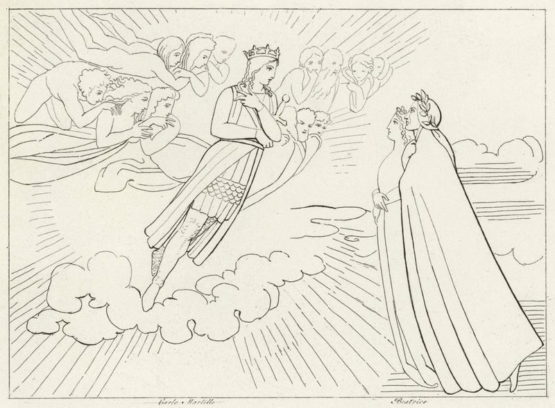 The Planet Venus, Paradise, Canto 8 (gravyr) av John (after) Flaxman