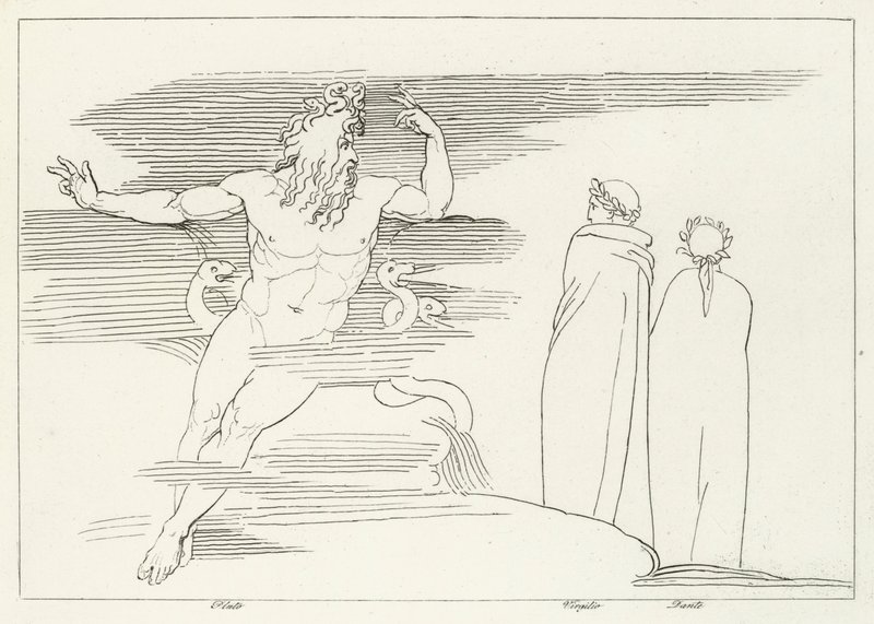 Regionen Pluto, Inferno, Canto 7 (gravyr) av John (after) Flaxman