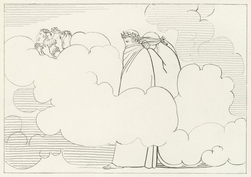 Rökens region, skärselden, Canto 16 (gravyr) av John (after) Flaxman