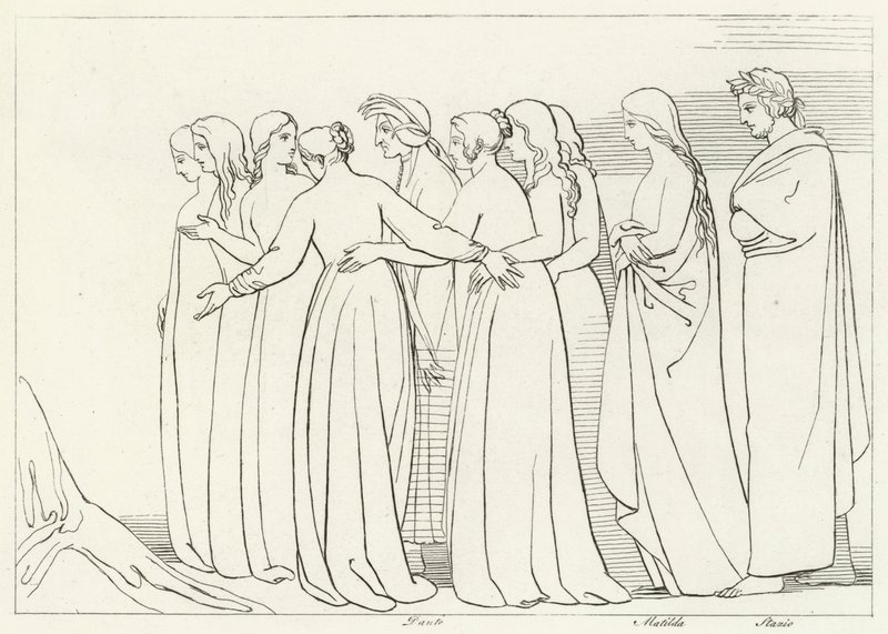 Floden Eunoe, skärselden, Canto 33 (gravyr) av John (after) Flaxman