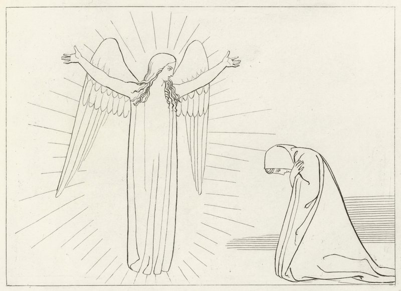Hälsningen, skärselden, Canto 10 (gravyr) av John (after) Flaxman
