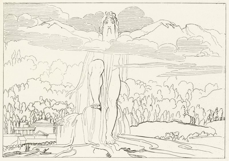Statyn av fyra metaller, Inferno, Canto 14 (gravyr) av John (after) Flaxman