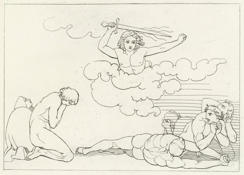 The Terrors of Guilt, Paradise, Canto 22 (gravyr) av John (after) Flaxman