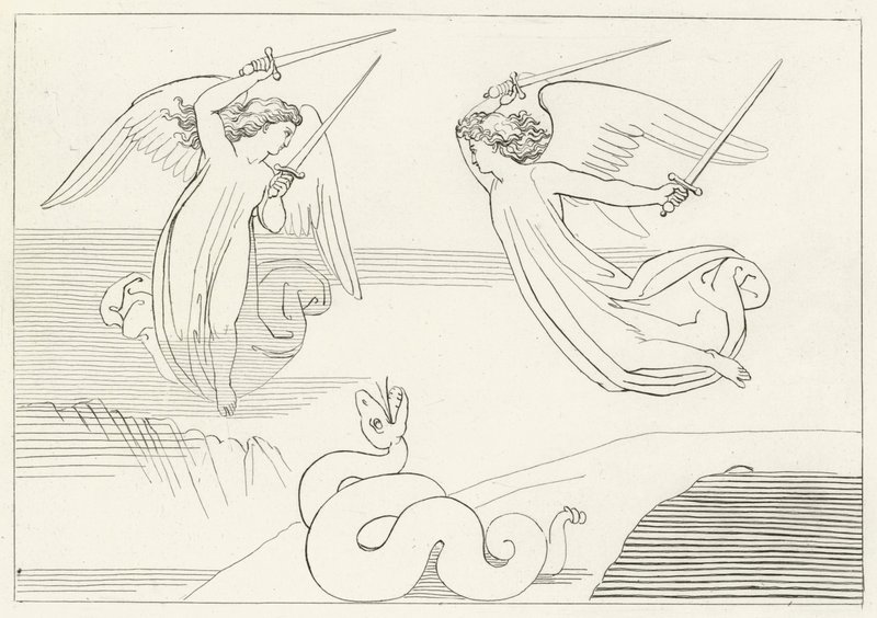 The Valley, Purgatory, Canto 8 (gravyr) av John (after) Flaxman