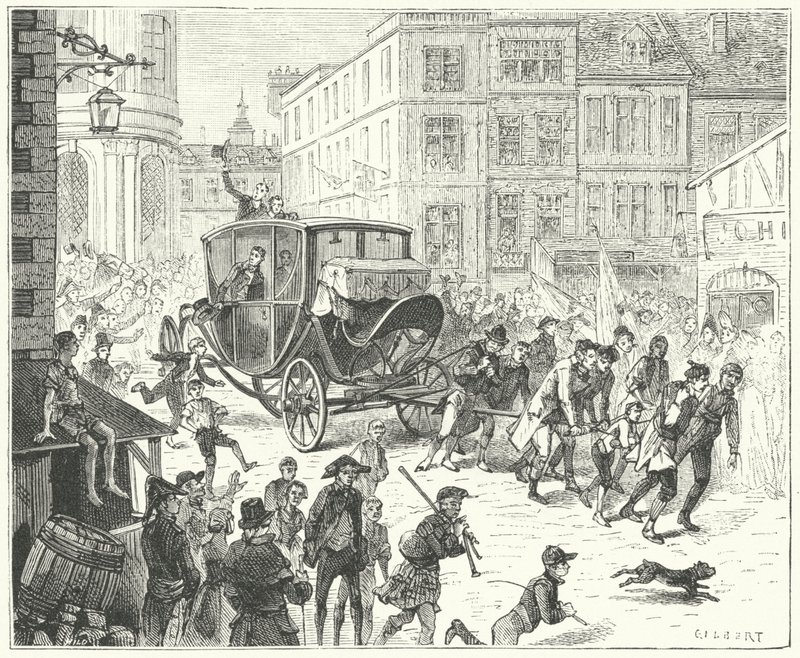 Franske diplomaten Jacques Lauriston i London för att förmedla ratificeringen av freden i Amiens av John (after) Gilbert