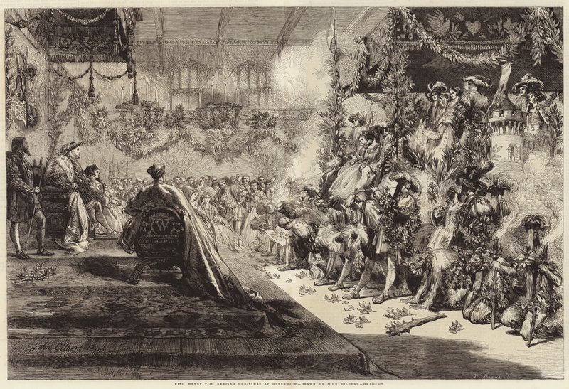 Kung Henrik VIII håller jul i Greenwich (gravyr) av John (after) Gilbert