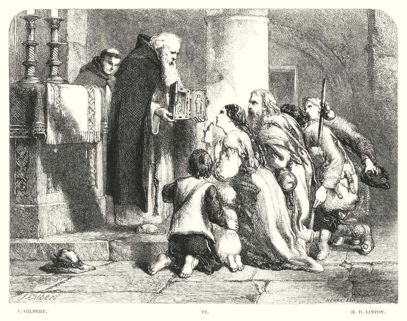 Lord Byrons barn Harold, Canto I, Strof 20 (gravyr) av John (after) Gilbert