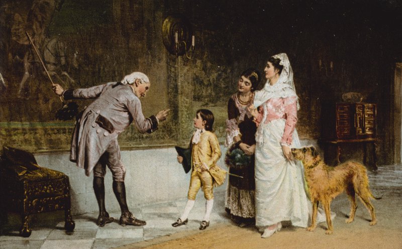 Ancefadern på gobelängen (färg litho) av John (after) Hassall