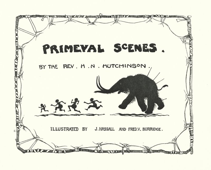 Titelsidesillustration för Primeval Scenes (litografi) av John (after) Hassall