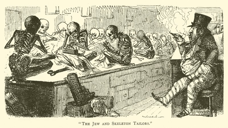 Judarna och skelettskräddarna (gravyr) av John (after) Leech