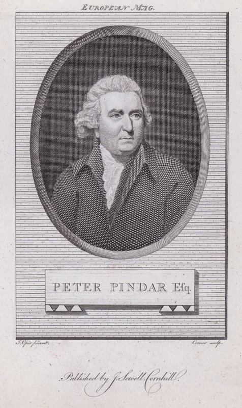 John Wolcot, engelsk läkare och satiriker som skrev under pennnamnet Peter Pindar (gravyr) av John (after) Opie
