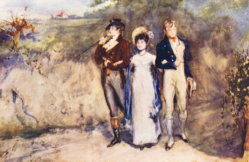Två strängar på sin lyra, akvarellskiss (färglitografi) av John (after) Pettie