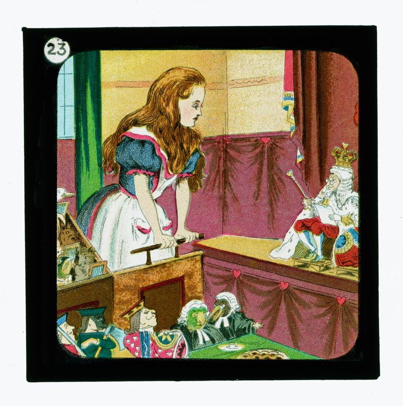 Alice i Underlandet, färgglada lyktor (lanternruta) av John (after) Tenniel