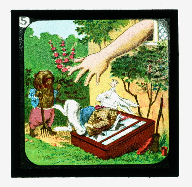 Alice i Underlandet, färgglada lyktor (lanternruta) av John (after) Tenniel
