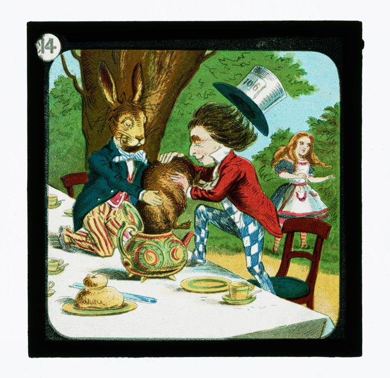 Alice i Underlandet, färgglada lyktor (lanternruta) av John (after) Tenniel