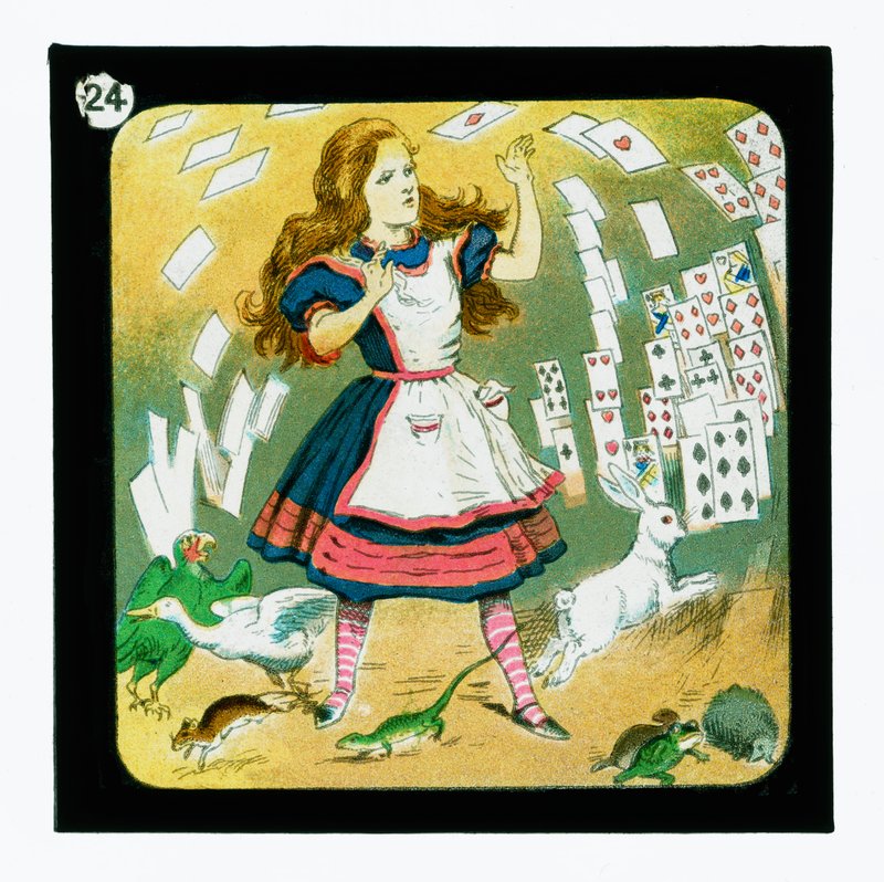 Alice i Underlandet, färgglada lyktor (lanternruta) av John (after) Tenniel