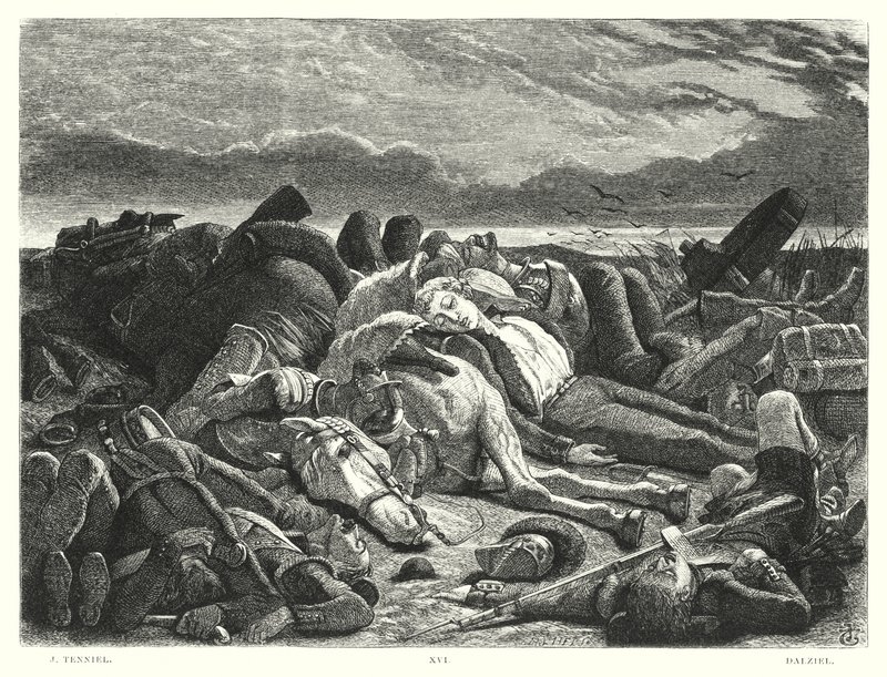 Lord Byrons barn Harold, Canto III, Strof 28 (gravyr) av John (after) Tenniel